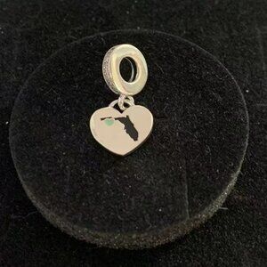 Pandora Florida Map #850 Strong Exclusive Heart Dangle Charm Pendant